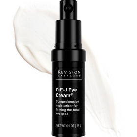 Revision Skincare D·E·J Eye Cream® front jar showing sleek packaging and immediate product benefit