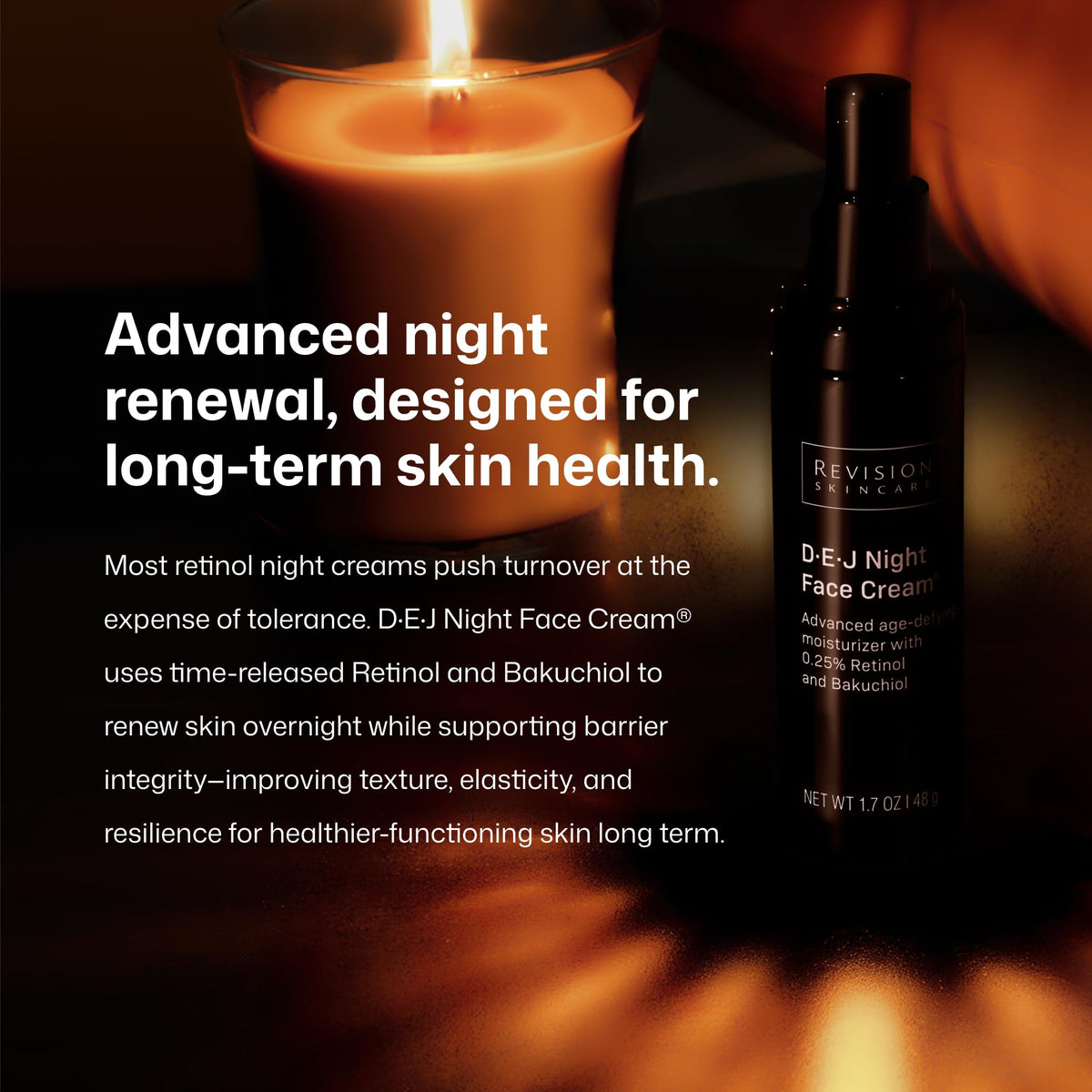 Revision Skincare conceptual before and after image suggesting improved texture and tone