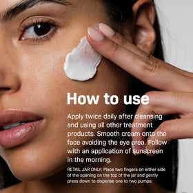 Revision Skincare cream being applied on hand demonstrating soothing barrier support