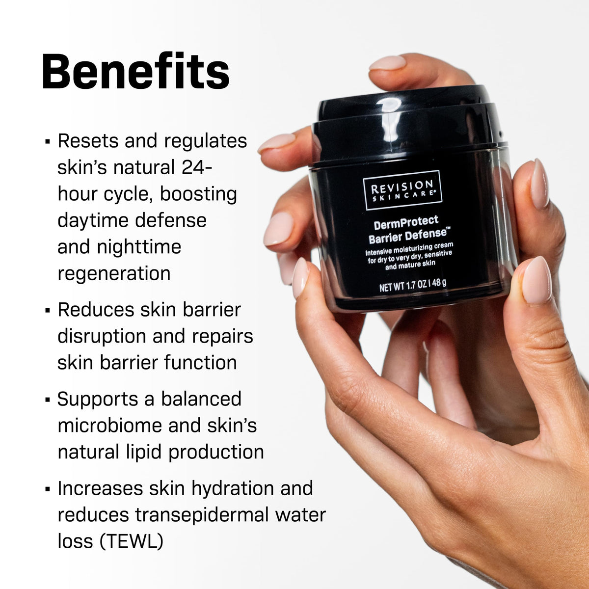 Revision Skincare close-up cream texture illustrating rich yet lightweight hydration benefit