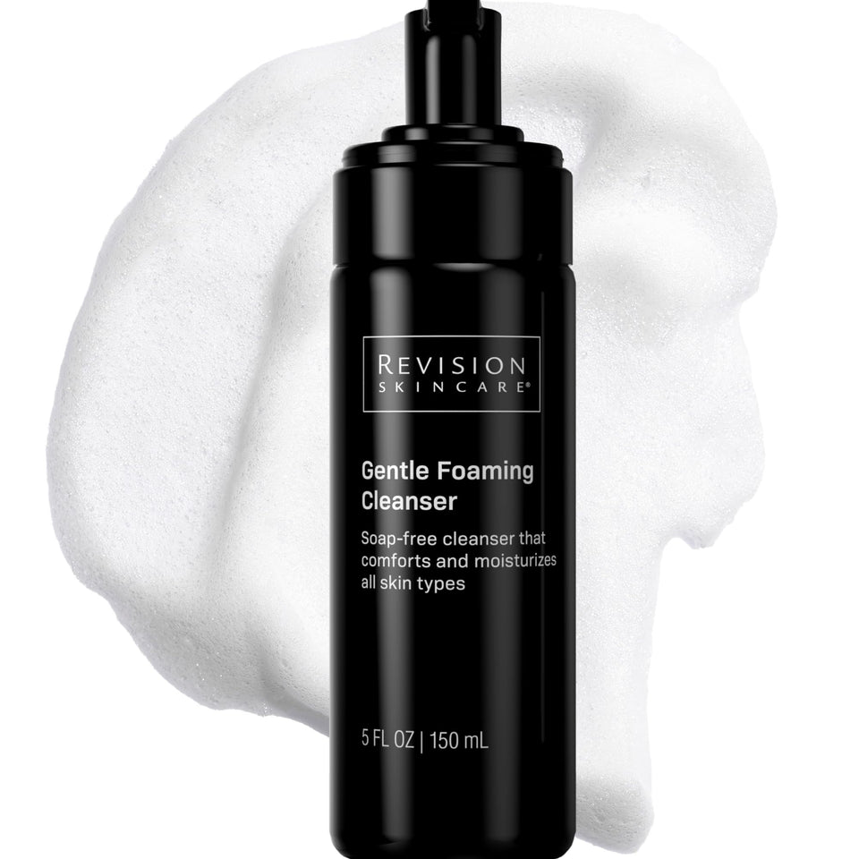 Revision Skincare front packaging showing cleanser and brand clarity benefit