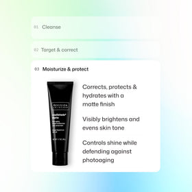 Revision Skincare nozzle dispensing product showing controlled, mess-free use