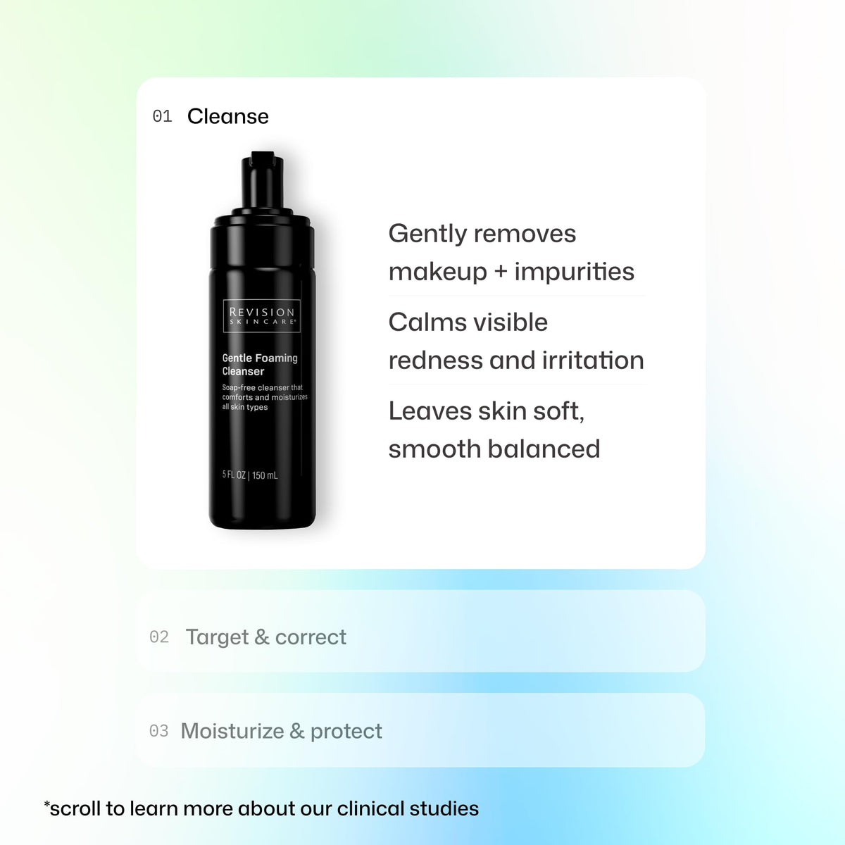 Revision Skincare size comparison in hand illustrating 5 fl oz practicality