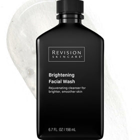 Revision Skincare front packaging showing brightening facial wash and benefits