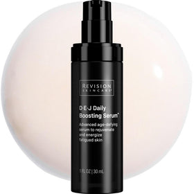 Revision Skincare D·E·J front packaging showing bottle and branding for confident use