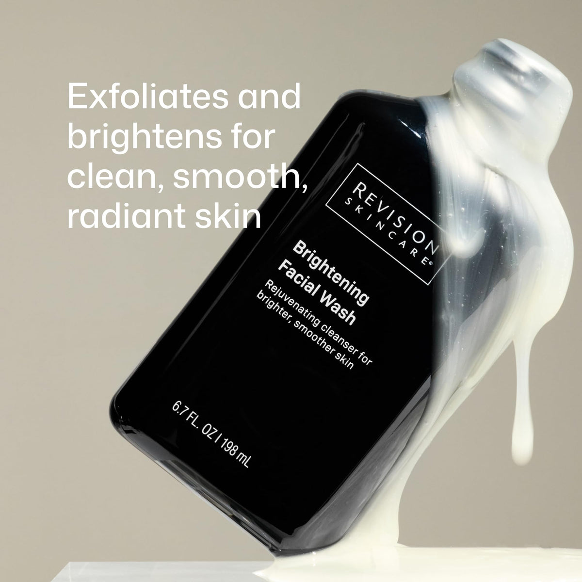 Revision Skincare pump dispensing creamy foam texture for gentle cleanse