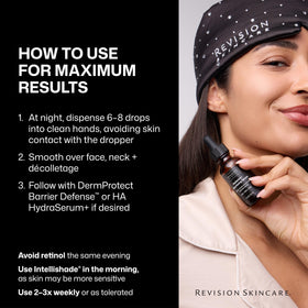 Revision Skincare illustrative before-and-after comparison showing refined texture