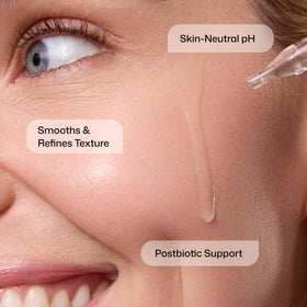 Revision Skincare ingredient label close-up highlighting acid blend transparency