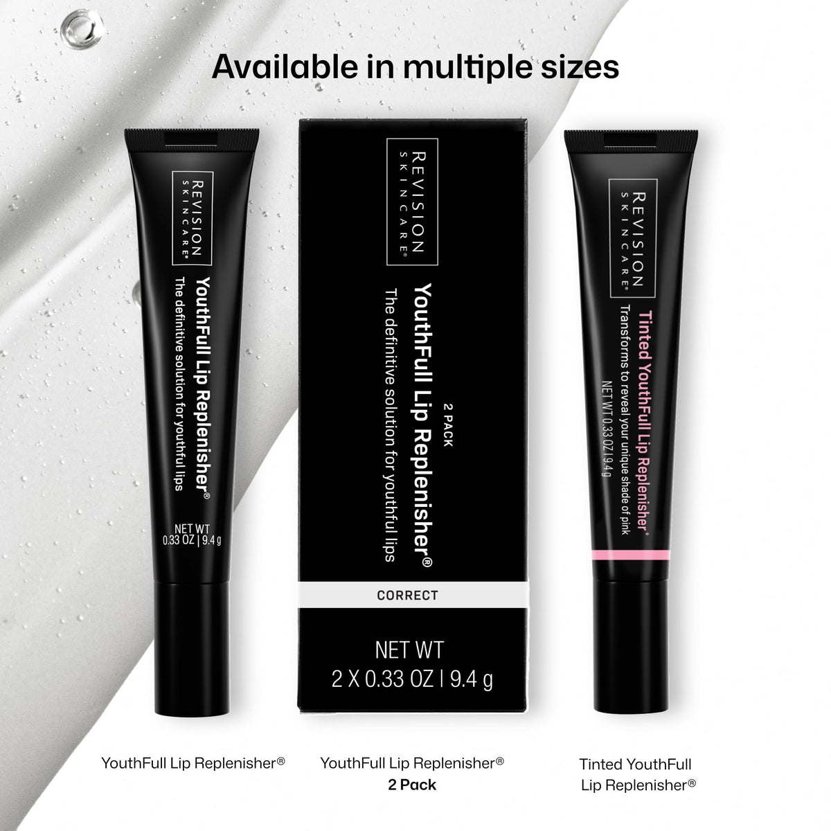 Revision Skincare lips after application showing smoother lines and visibly fuller look