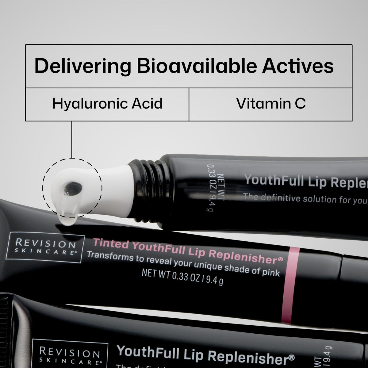 Revision Skincare open tube showing applicator and viscous formula for easy application