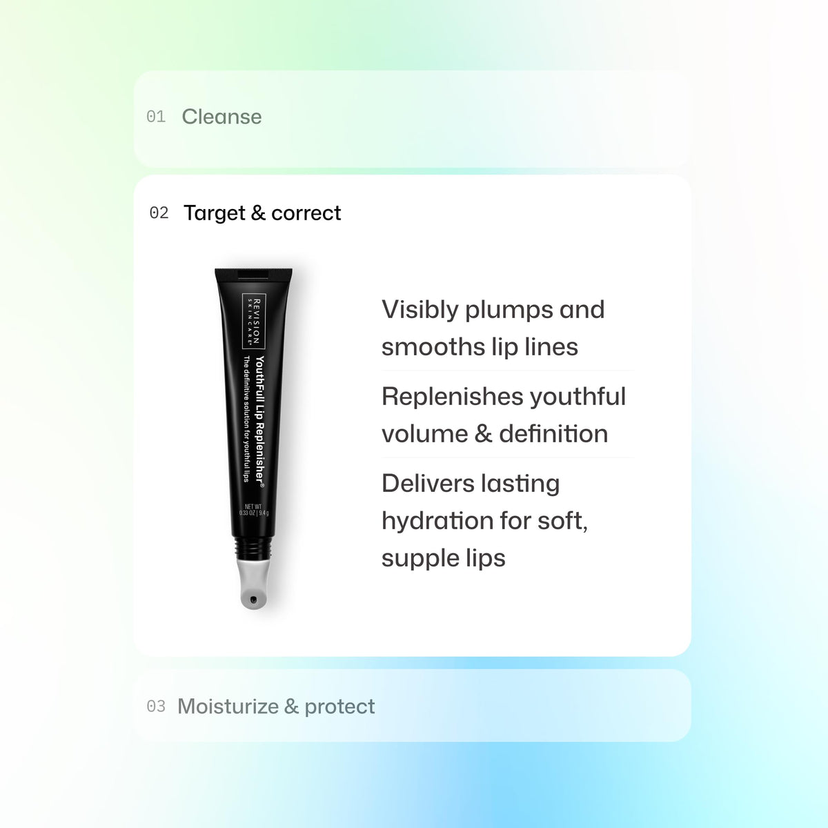 Revision Skincare two-pack box display emphasizing value and daily lip repair