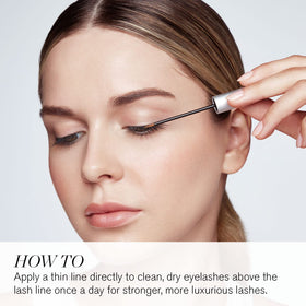 RevitaLash applicator close-up on lash line demonstrating precise application benefit