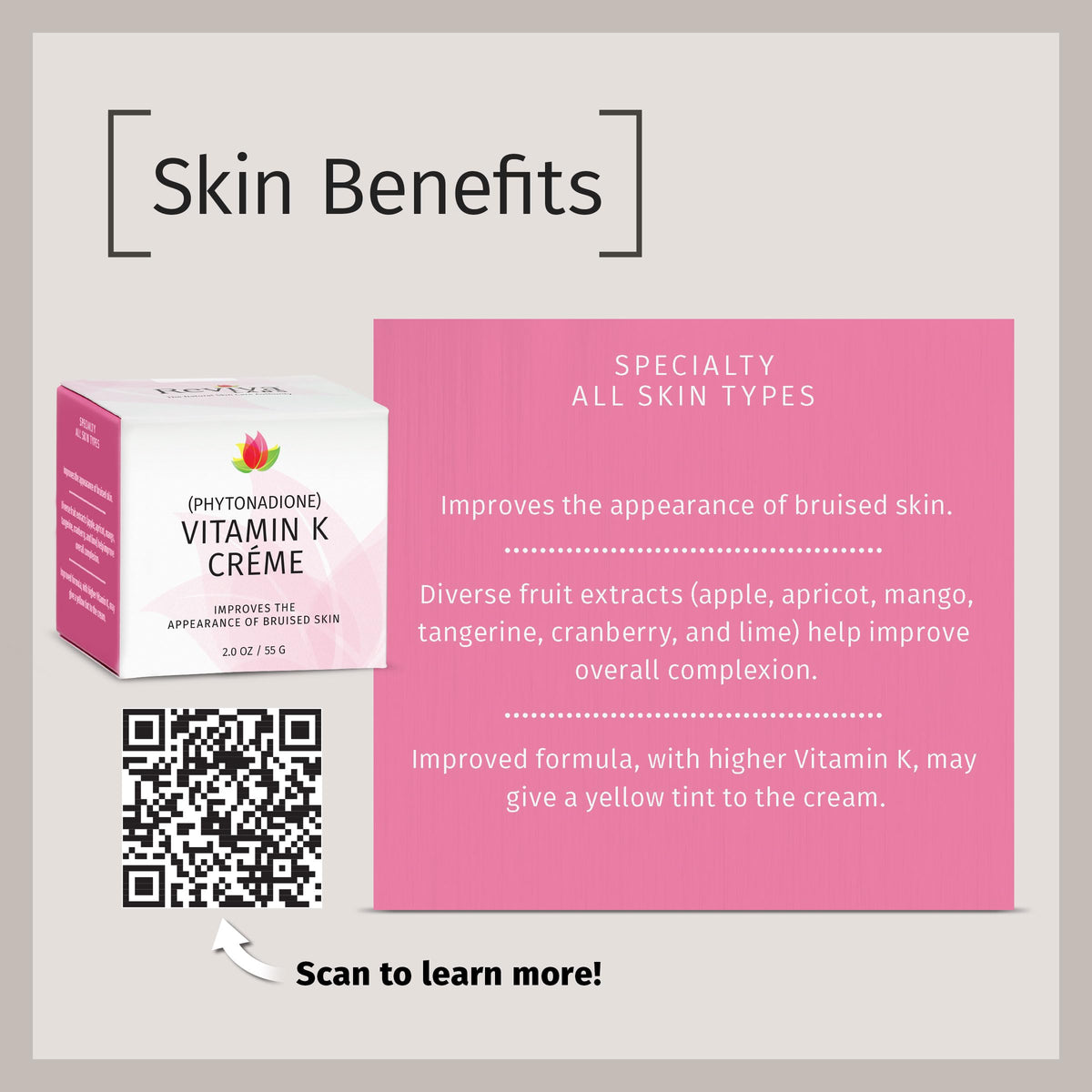 Reviva Labs cream applied under eye illustrating brightening benefit