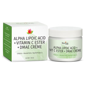Reviva Labs jar front view showing packaging and firming cream benefits