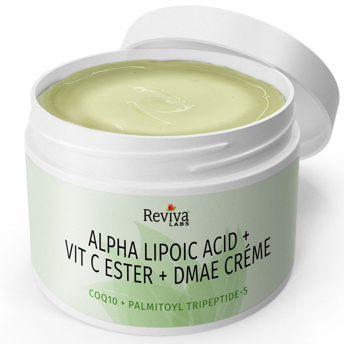 Reviva Labs cream texture close-up highlighting smooth, lightweight feel