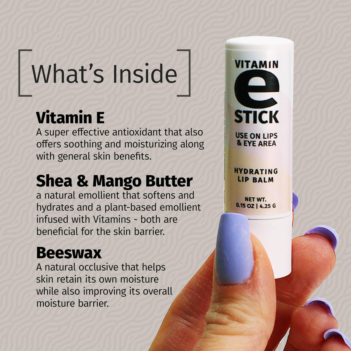 Reviva Labs applied on lips in lifestyle scene for soft, natural-looking moisture