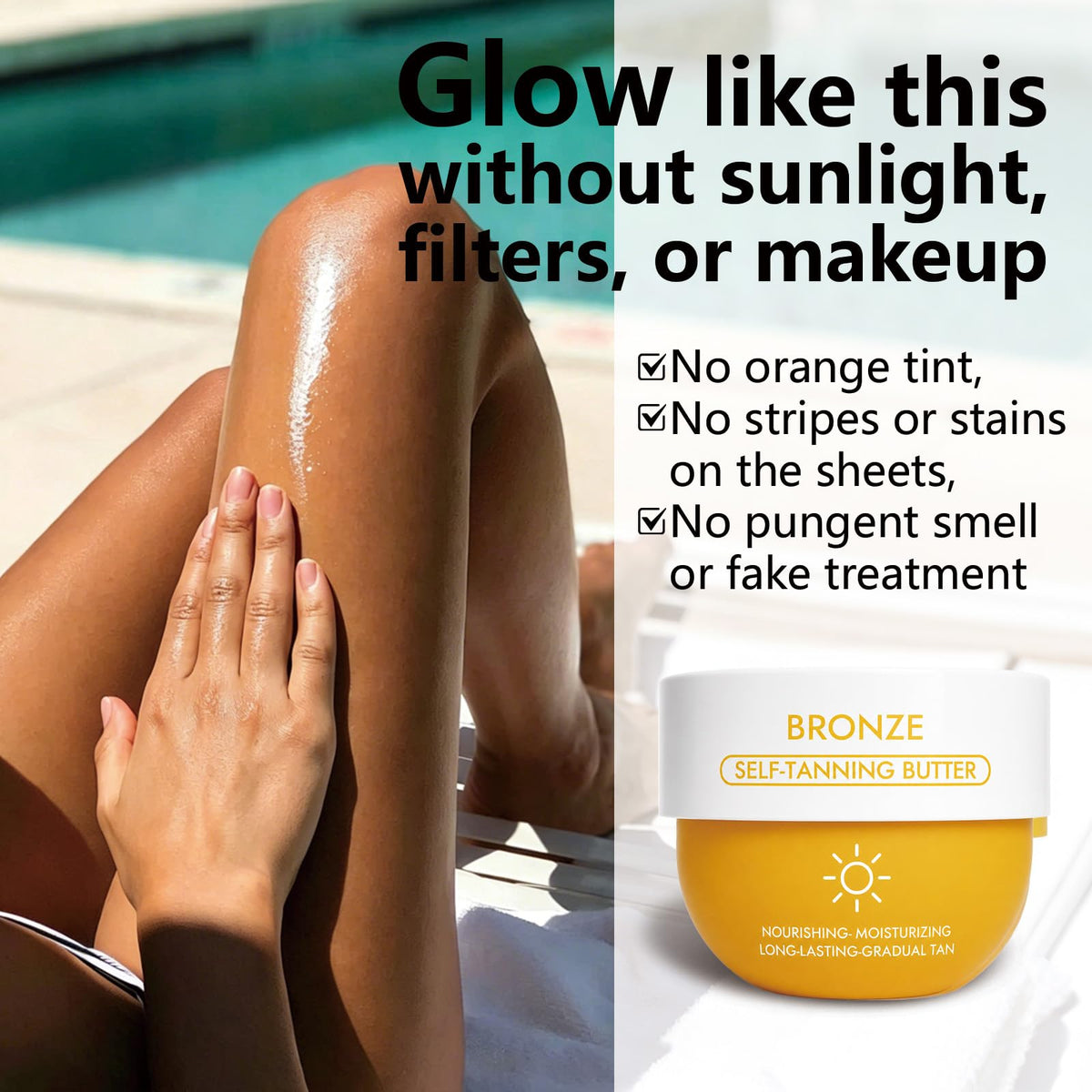 ReviveNerve arm before and after comparison showing gradual bronze result