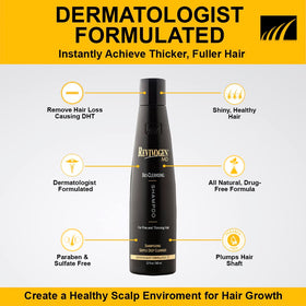 Revivogen close-up of bottle label highlighting dermatologist formulation