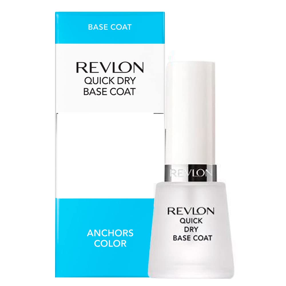 Revlon base coat front packaging showing clear bottle for even application benefit