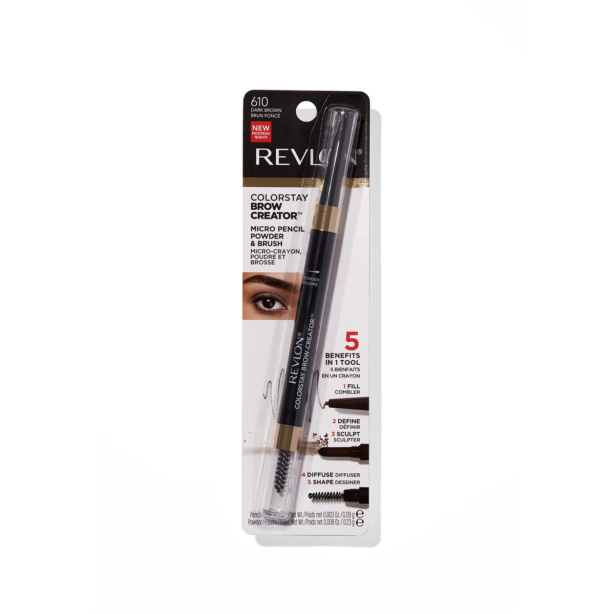 Revlon before and after brows lifestyle image showing fuller, defined natural brows