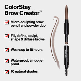 Revlon ColorStay Brow Creator powder pan detail for soft, blendable color
