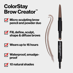 Revlon Brow Creator powder pan texture detail, adds fullness and soft blended color