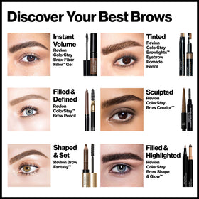 Revlon blonde shade swatches comparing tones to match light brows accurately