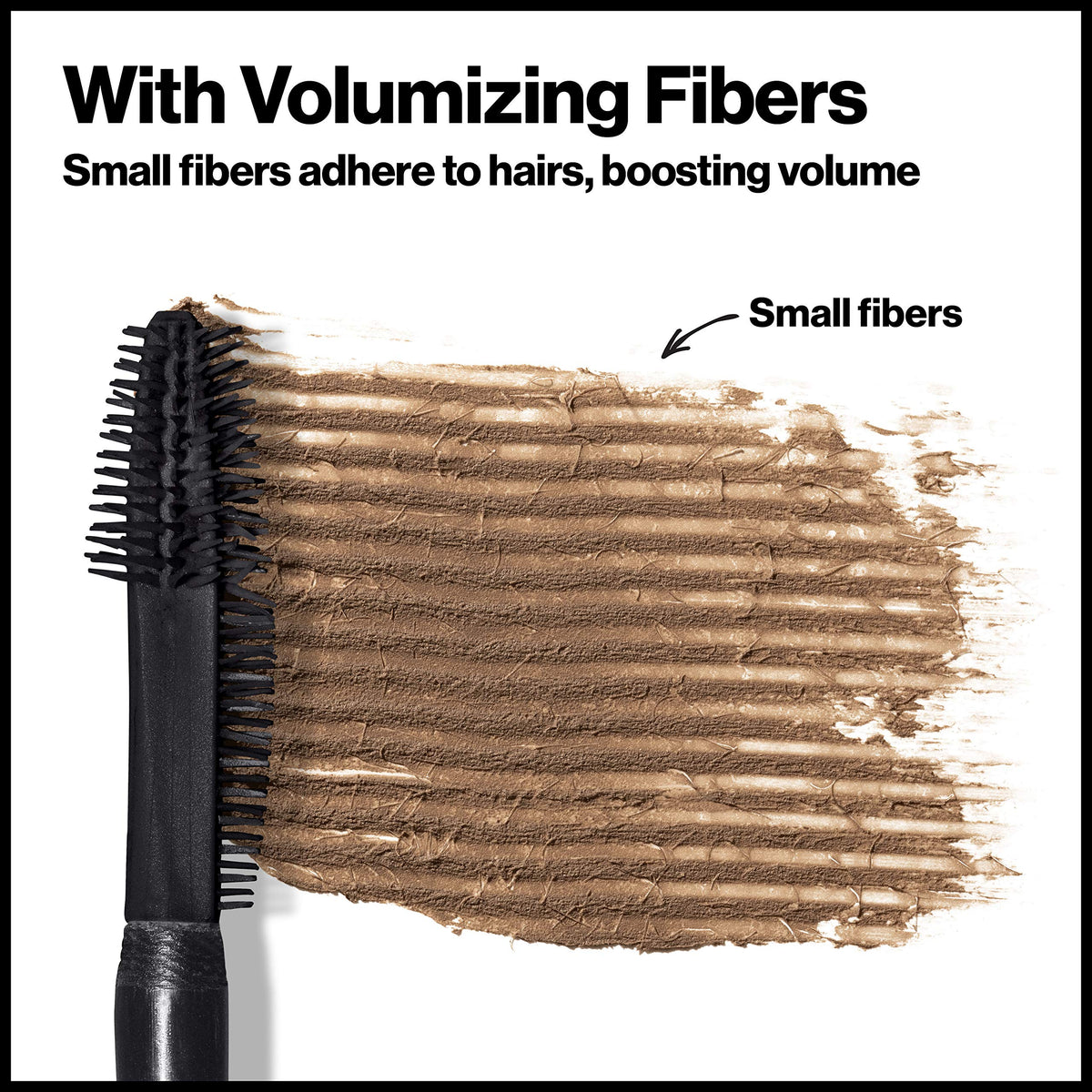 Revlon brow fiber formula close-up showing texture for fuller brows