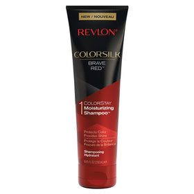 Revlon Colorsilk red front bottle showing label and benefit of color protection