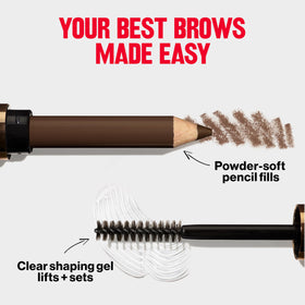 Revlon application on model brows illustrating natural-looking fullness