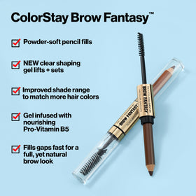 Revlon gel application close-up on brows shows lift and flexible hold