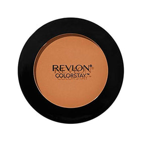 Revlon ColorStay compact front view showing Cappuccino shade and sleek case benefit: convenient carry