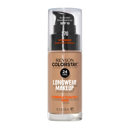 Revlon ColorStay front bottle in Chestnut 270 showing product label and shade