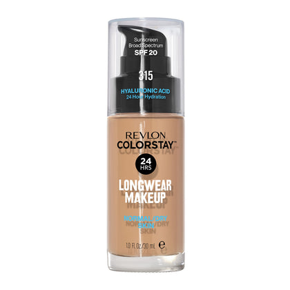 Revlon ColorStay front bottle showing clean packaging and shade label benefit: precise dispensing