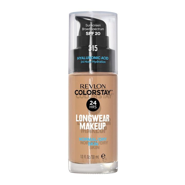 Revlon ColorStay front bottle showing clean packaging and shade label benefit: precise dispensing