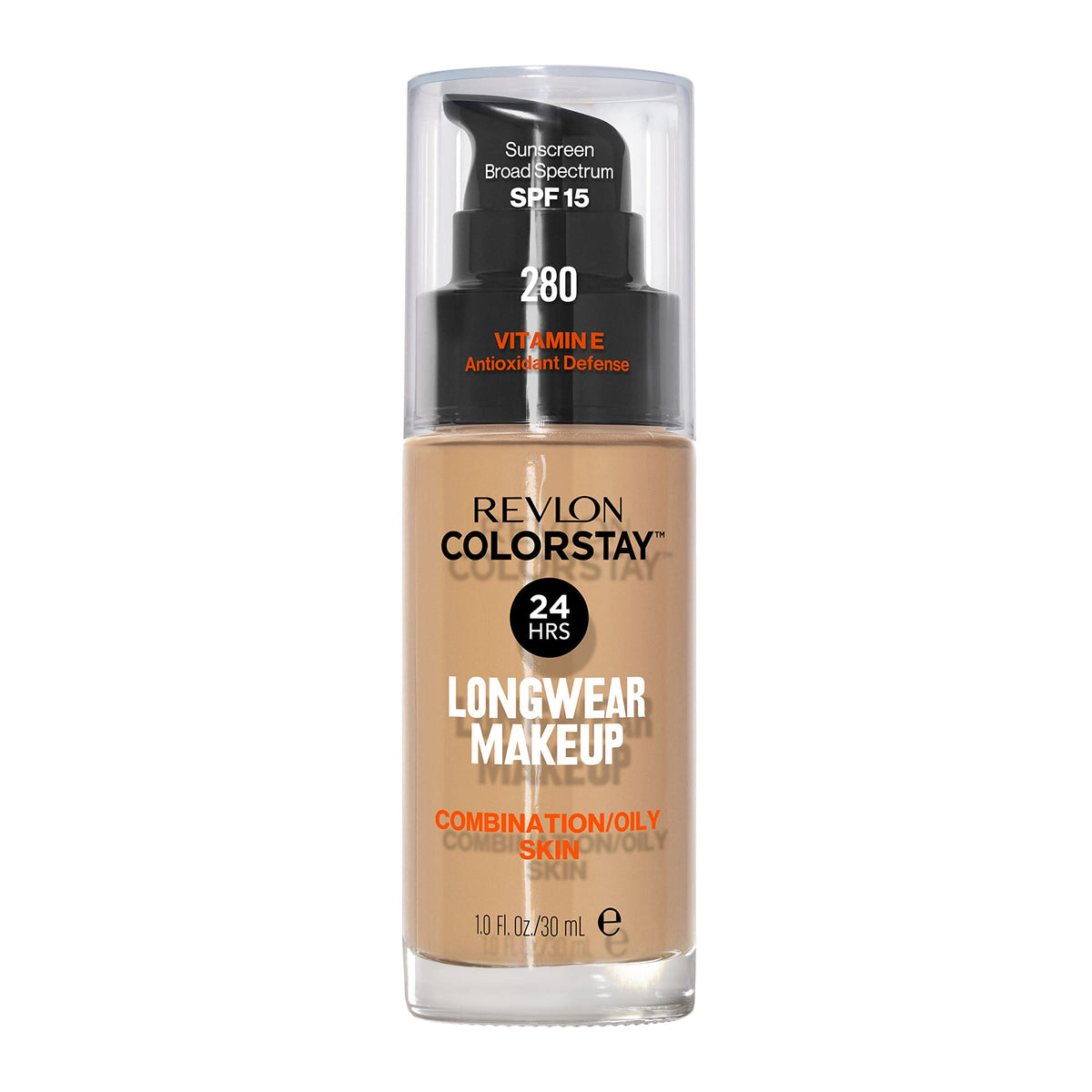 Revlon ColorStay front packaging showing 280 Tawny and matte benefit