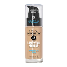 Revlon ColorStay front packaging showing bottle and cap with SPF benefit