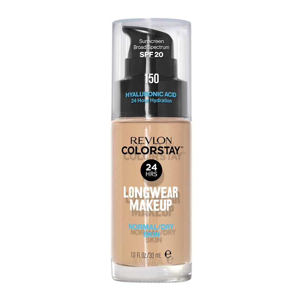 Revlon ColorStay front packaging showing bottle and cap with SPF benefit