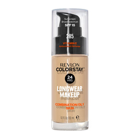 Revlon bottle front packaging showing label and shade for long-wear benefit