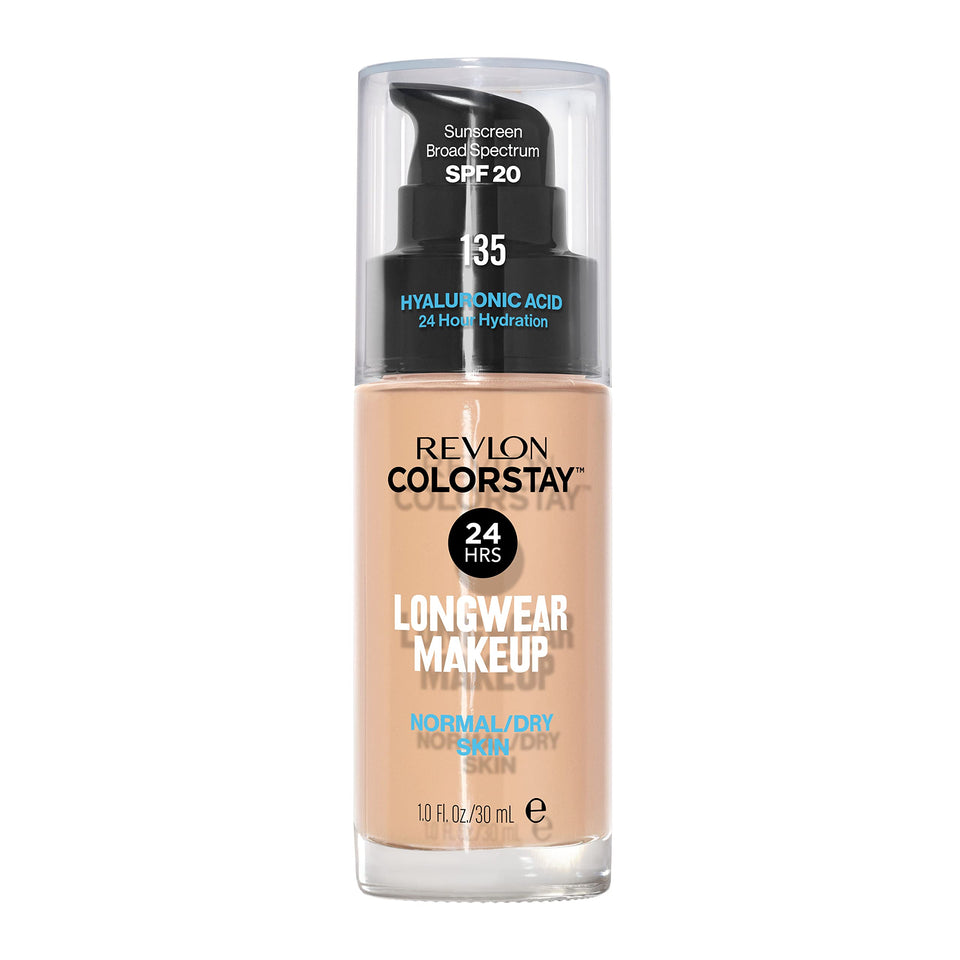 Revlon ColorStay front packaging showing shade name and bottle benefits