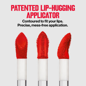 REVLON lip swatch on model highlighting Manifest warm rose and natural effect