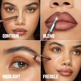 Revlon multi-liner swatches on arm showing buildable, blendable neutral tones