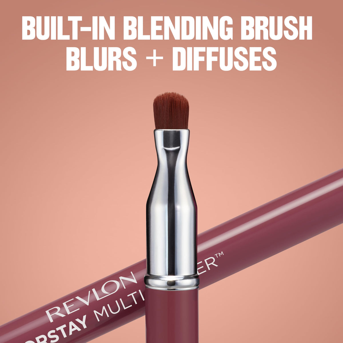 Revlon Multi-Liner applied on lips showing long-wear definition and comfort