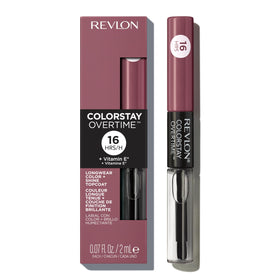 REVLON front packaging showing dual-ended lipcolor and shade Everlasting Rum benefit longwear