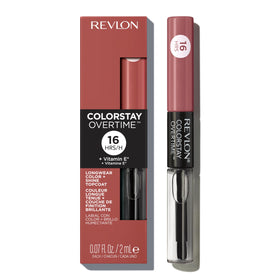 Revlon ColorStay Overtime front packaging showing dual-ended design and shade