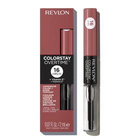 Revlon ColorStay Overtime front packaging showing dual-ended design and shade