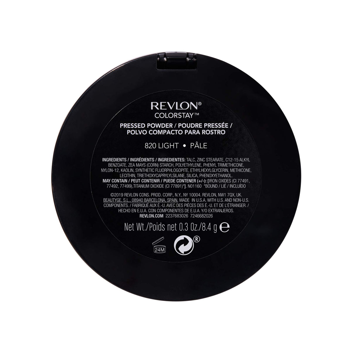 Revlon powder inside a makeup bag showing on-the-go shine control and convenience