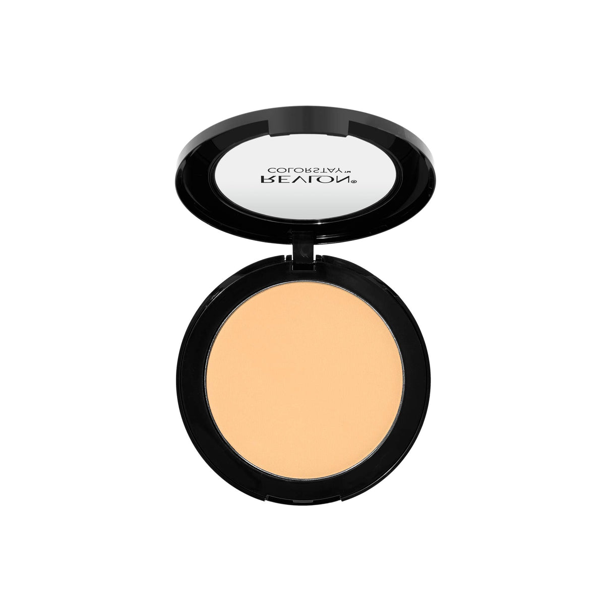 Revlon pan close-up showing pressed powder texture and smooth blendability benefit
