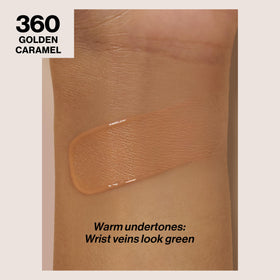 Revlon ColorStay pump dispensing liquid texture showing blendable coverage benefit