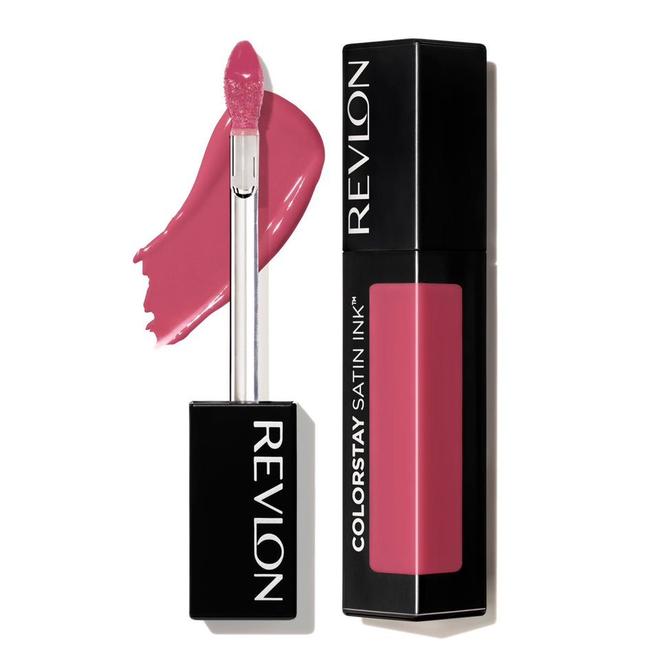 REVLON front packaging showing Pink Duchess shade and compact tube benefit long wear